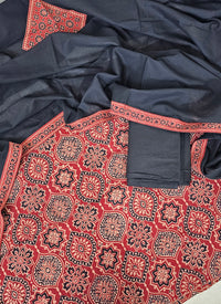 Cotton with Bagru Prints - Maroon with Black