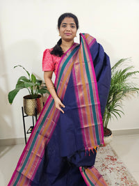 Kanchi Cotton Saree - Blue