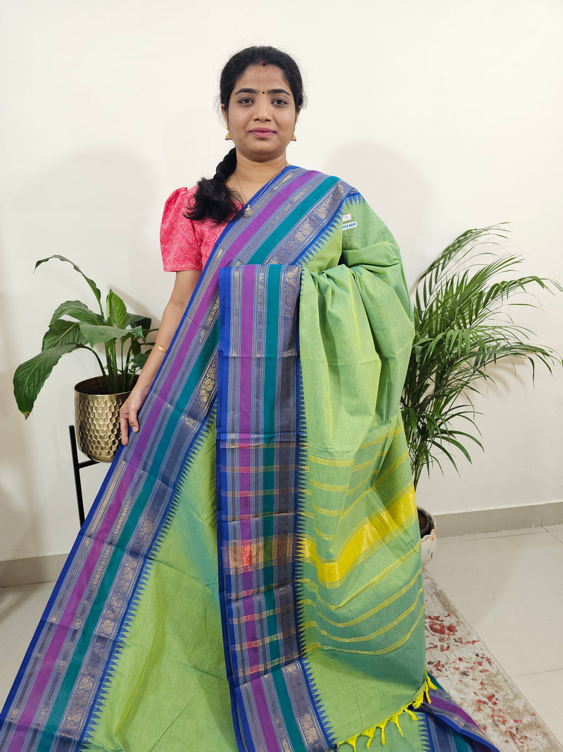 Kanchi Cotton Saree - Light Green