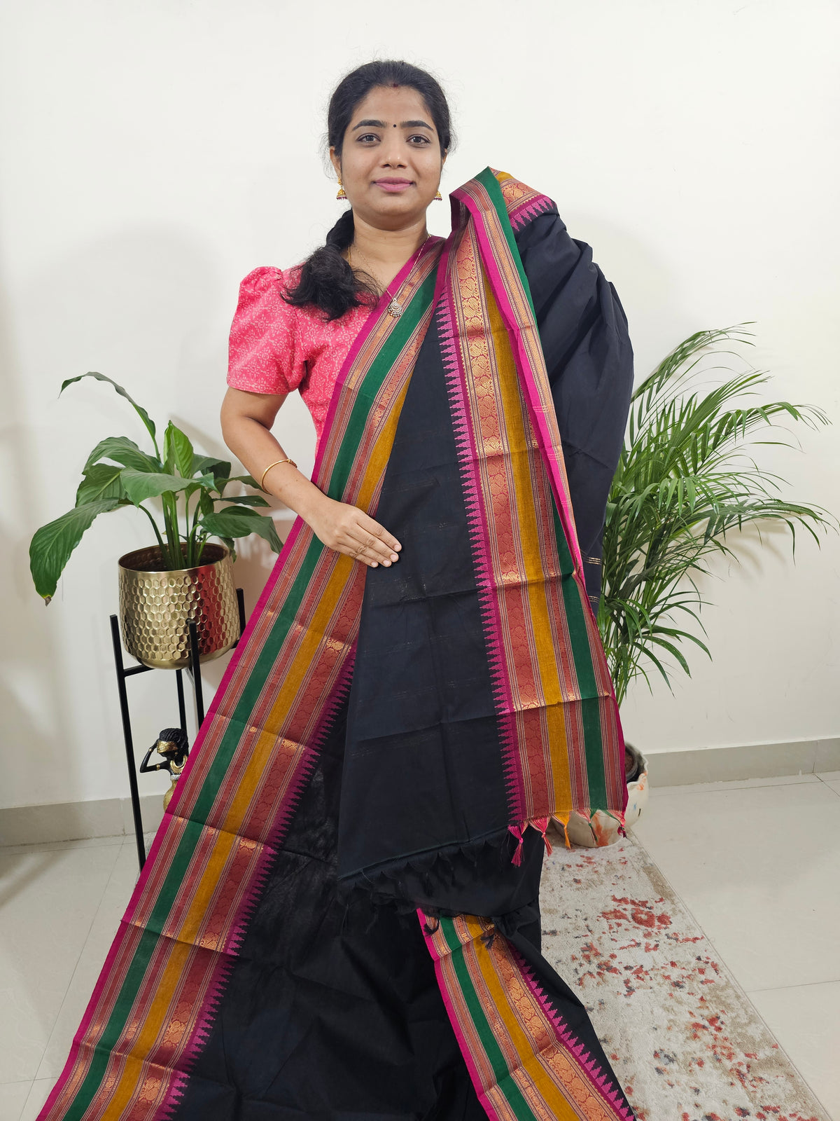 Kanchi Cotton Saree - Black