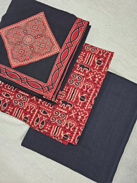 Cotton with Bagru Prints - Marron with Black