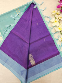 Chinnalampattu Saree - Purple with Sea Green