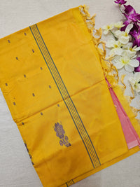 Chinnalampattu Saree - Pastel Pink with Yellow