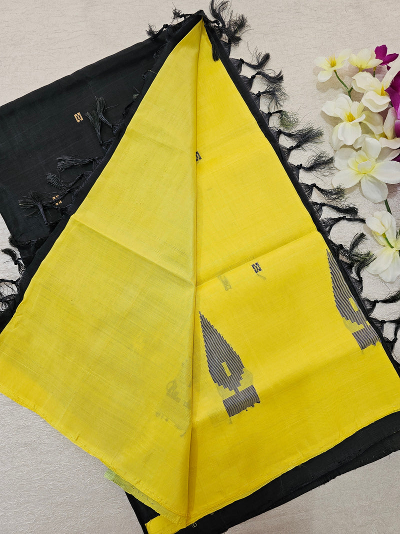 Chinnalampattu Saree - Yellow with Black