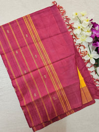 Chinnalampattu Saree - Mango Yellow with Maroon