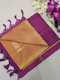 Chinnalampattu Saree - Dual Shade Mustard Red with Magenta Pink