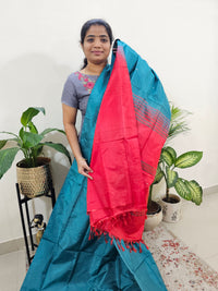 Peacock Green with Red Chinnalampattu Saree with Blouse