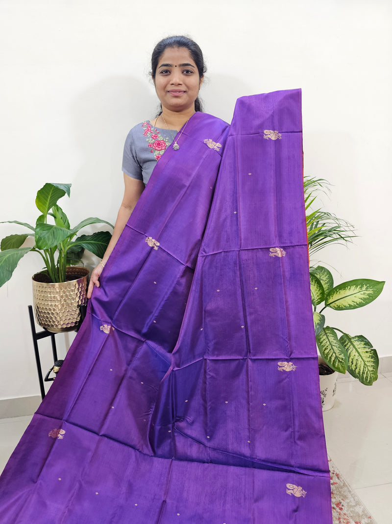 Purple with Orange  Chinnalampattu Saree with Blouse