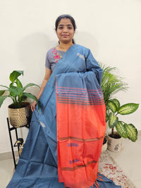 Grey with Dark Peach Chinnalampattu Saree with Blouse