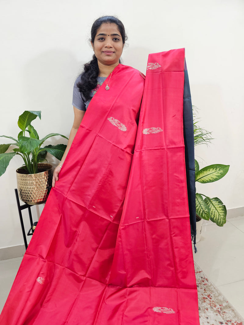 Red with Grey Border Chinnalampattu Saree with Blouse