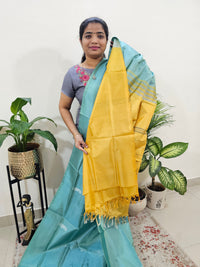 Sea Green with Yellow Chinnalampattu Saree with Blouse