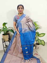 Cream with Blue Border Chinnalampattu Saree with Blouse