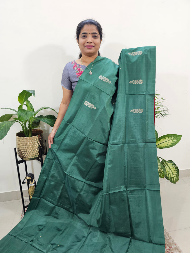 Bottle Green with Red Chinnalampattu Saree with Blouse