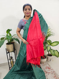 Bottle Green with Red Chinnalampattu Saree with Blouse