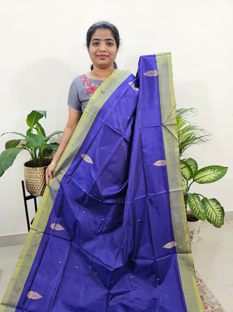 Violet with Yellow Border Chinnalampattu Saree with Blouse