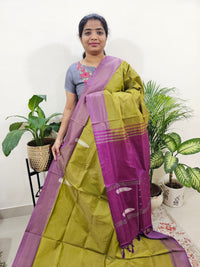 Mehindi Green with Magenta Pink Chinnalampattu Saree with Blouse