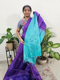 Purple with Sea Green Chinnalampattu Saree with Blouse