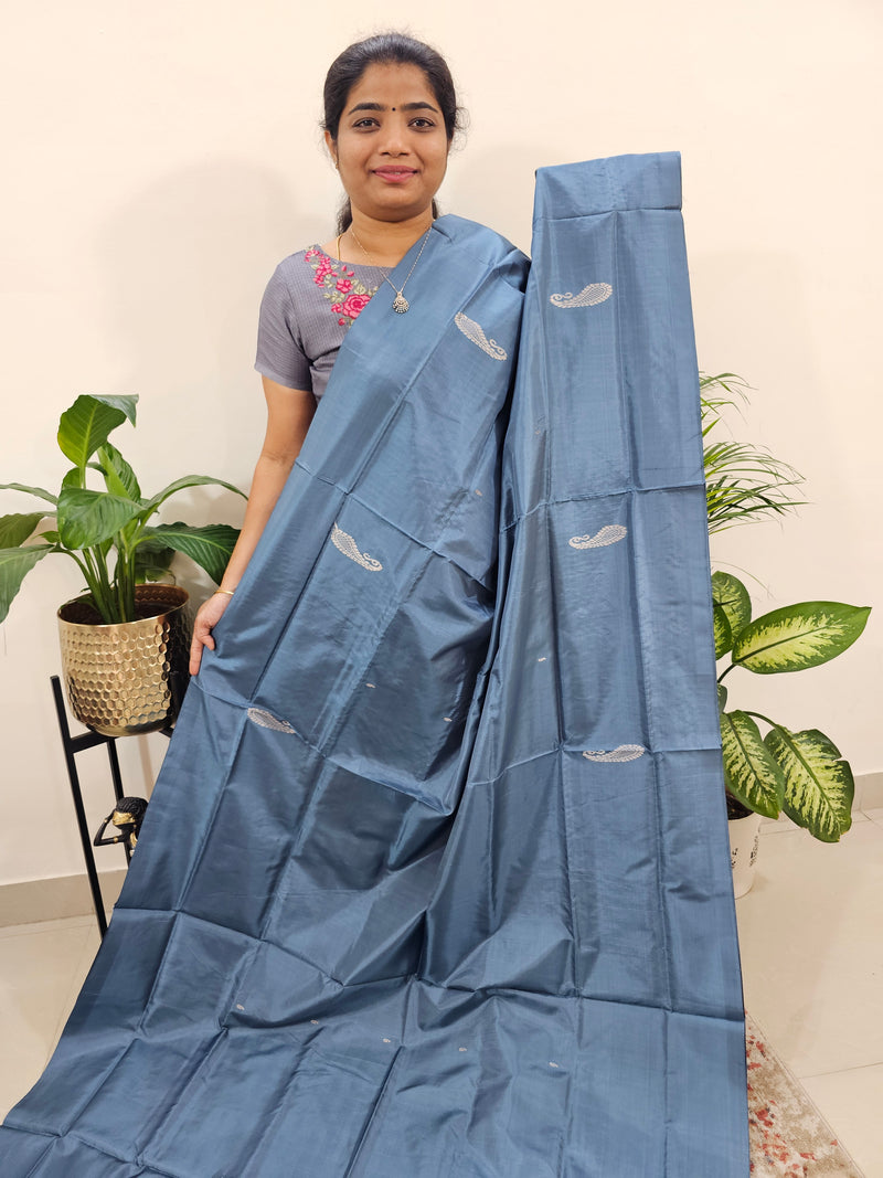 Grey with Red Chinnalampattu Saree with Blouse