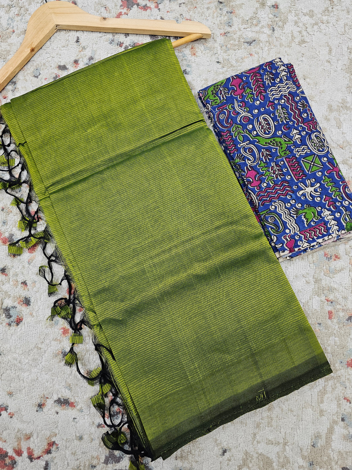 Handwoven Mangalagiri Plain Pattu Saree - Green