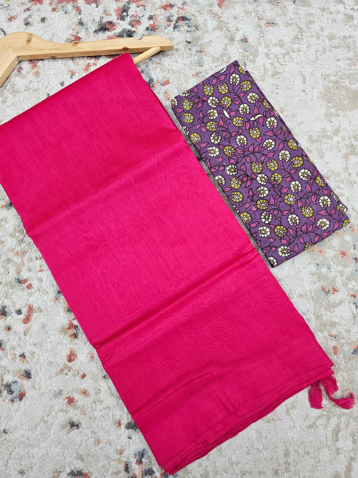 Handwoven Mangalagiri Plain Pattu Saree - Pink