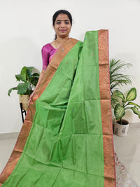 Green with Purple Pallu Chinnalampattu Small Border Saree