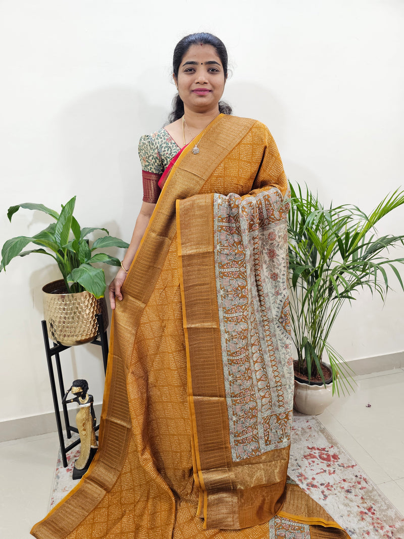 Pure Chanderi Butter Silk - Mustard Yellow