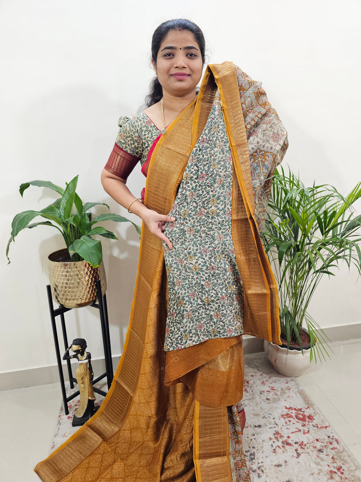 Pure Chanderi Butter Silk - Mustard Yellow