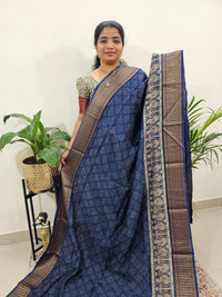 Pure Chanderi Butter Silk - Navy Blue