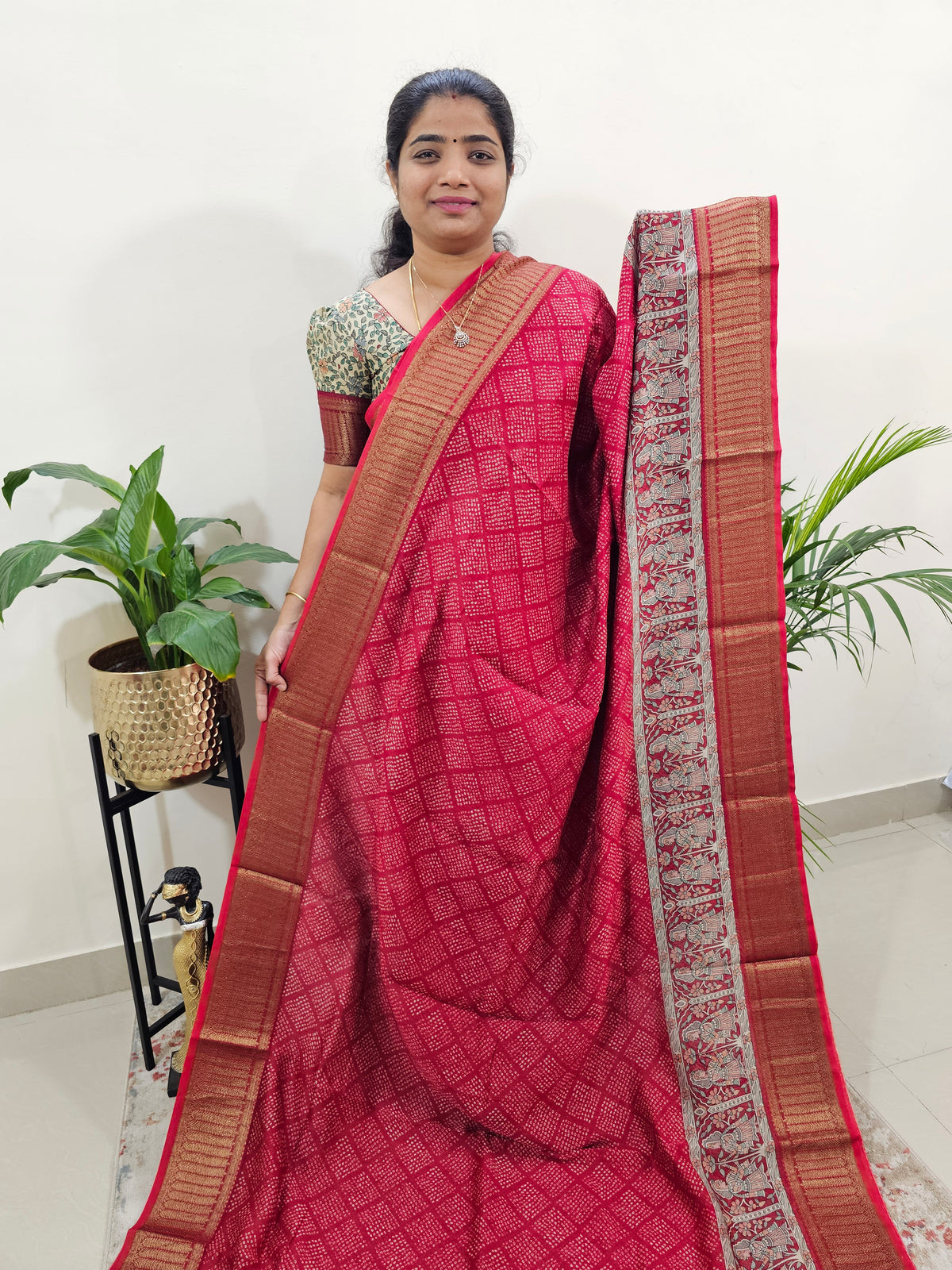 Pure Chanderi Butter Silk - Red