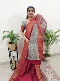 Pure Chanderi Butter Silk - Red