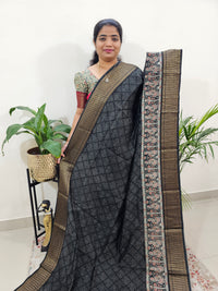 Pure Chanderi Butter Silk - Black