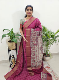 Pure Chanderi Butter Silk - Magenta Pink