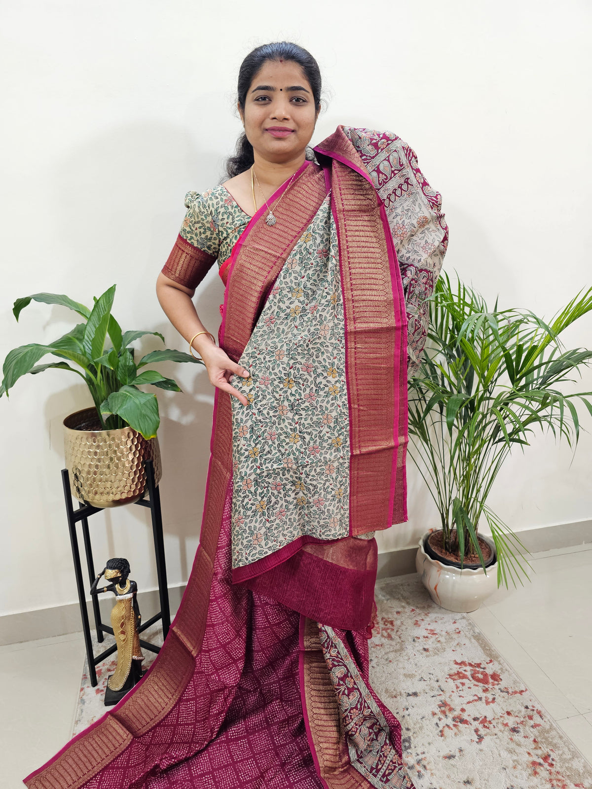 Pure Chanderi Butter Silk - Magenta Pink