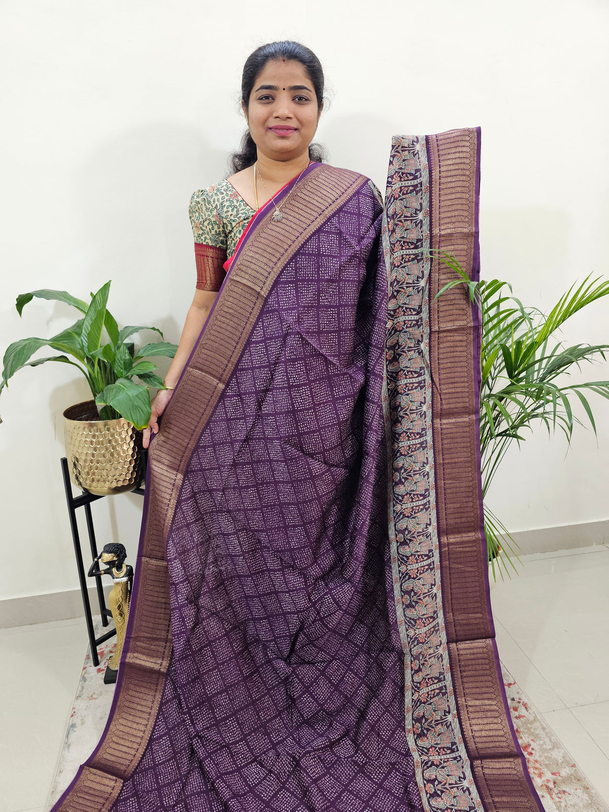 Pure Chanderi Butter Silk - Purple