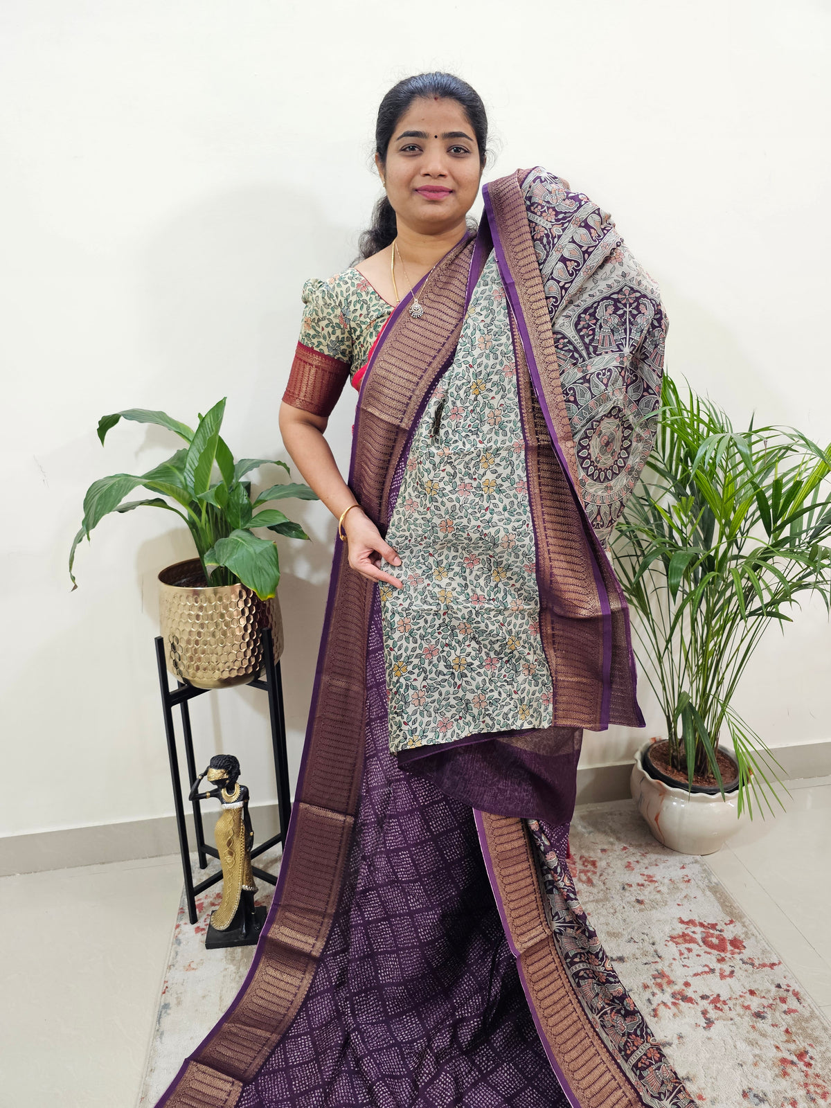 Pure Chanderi Butter Silk - Purple