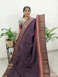 Pure Chanderi Butter Silk - Dark Purple