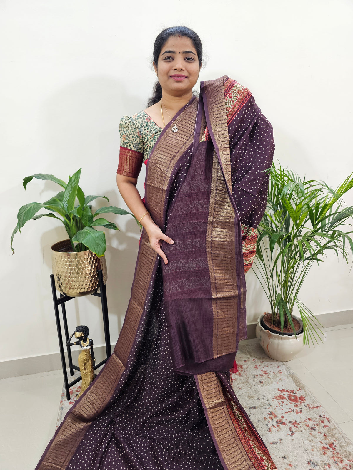 Pure Chanderi Butter Silk - Dark Purple