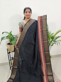 Pure Chanderi Butter Silk - Black