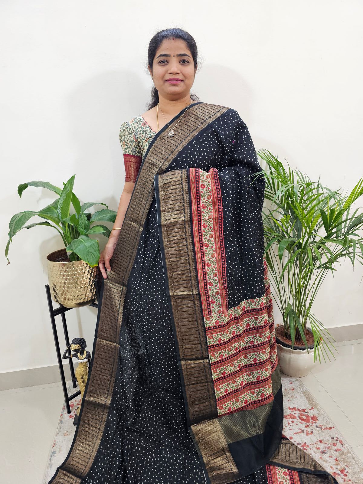 Pure Chanderi Butter Silk - Black