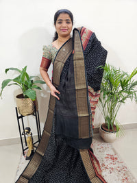 Pure Chanderi Butter Silk - Black