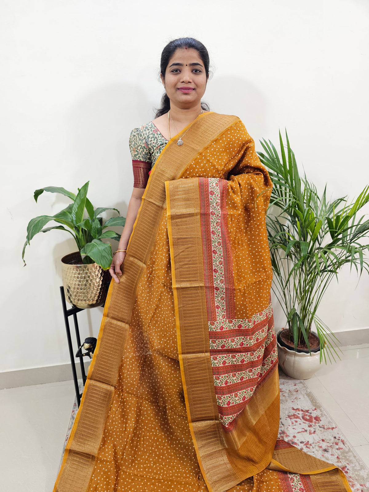 Pure Chanderi Butter Silk - Mustard Yellow