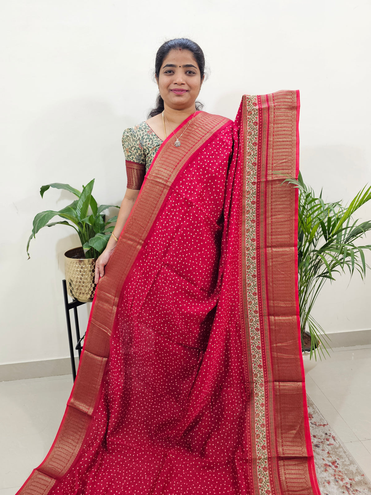 Pure Chanderi Butter Silk - Red