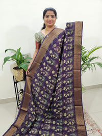 Pure Chanderi Butter Silk - Purple