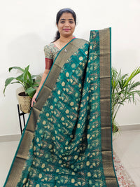 Pure Chanderi Butter Silk - Dark Green