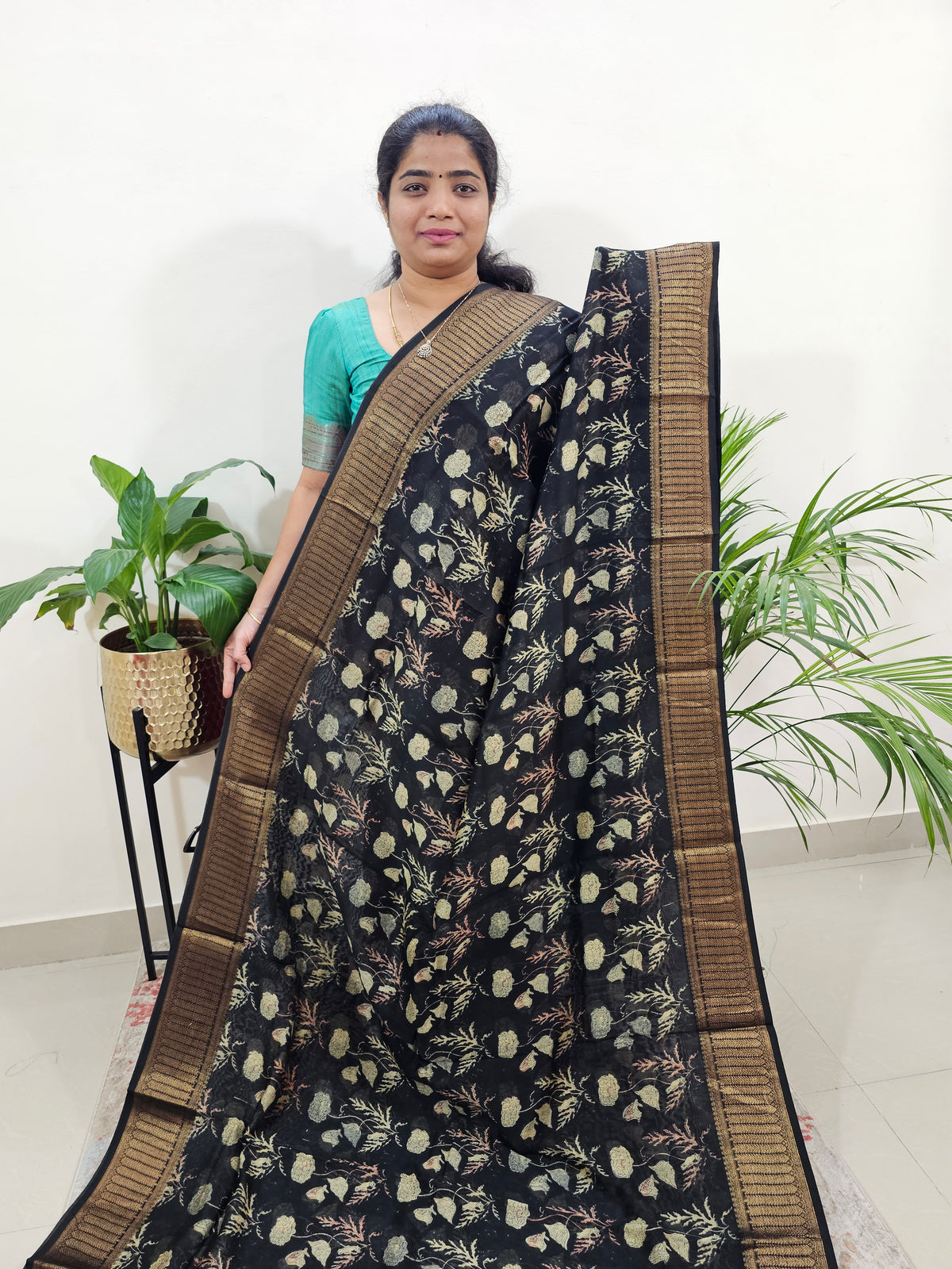 Pure Chanderi Butter Silk - Black