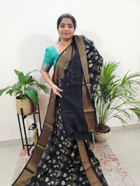 Pure Chanderi Butter Silk - Black