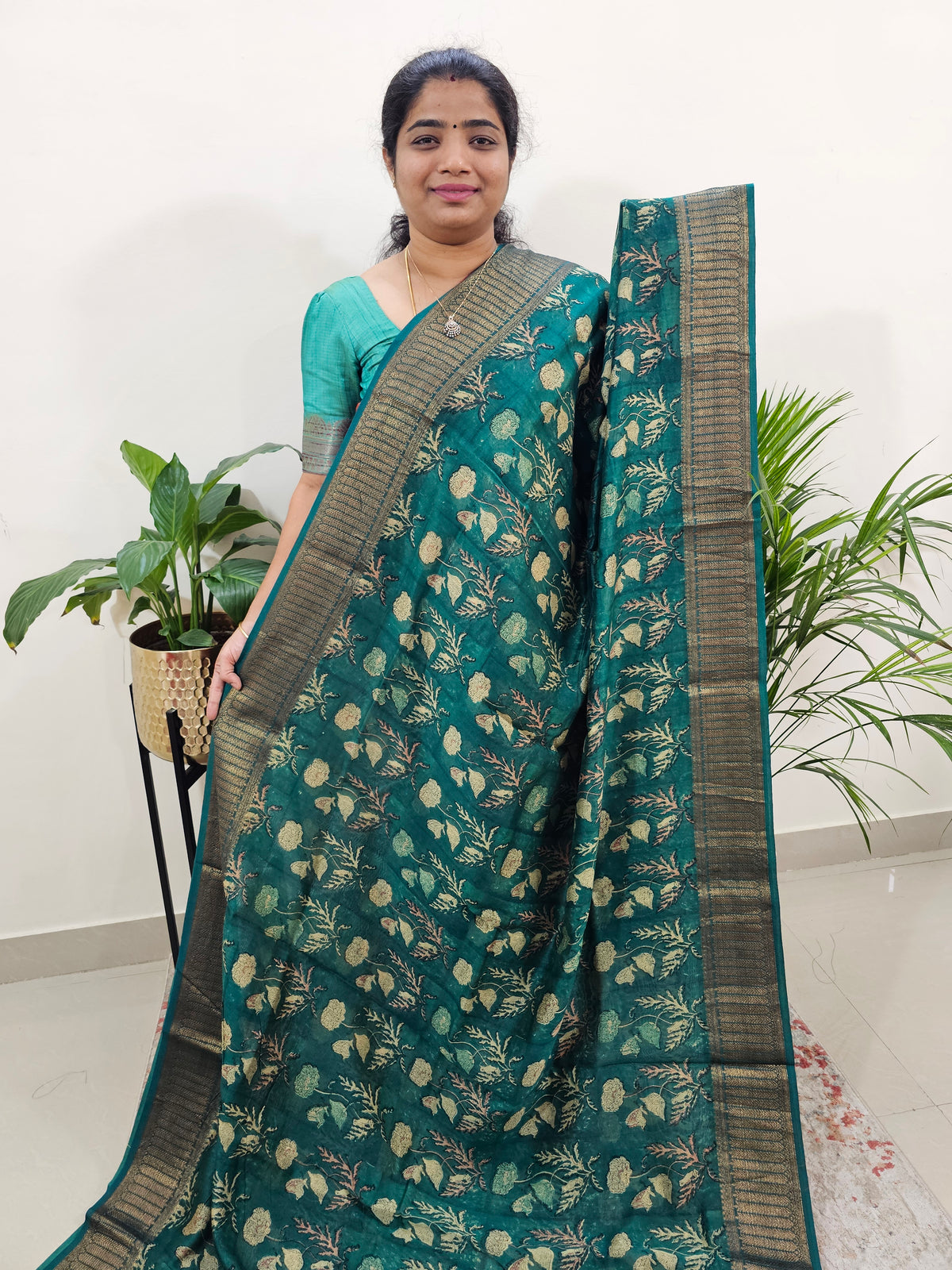 Pure Chanderi Butter Silk - Green