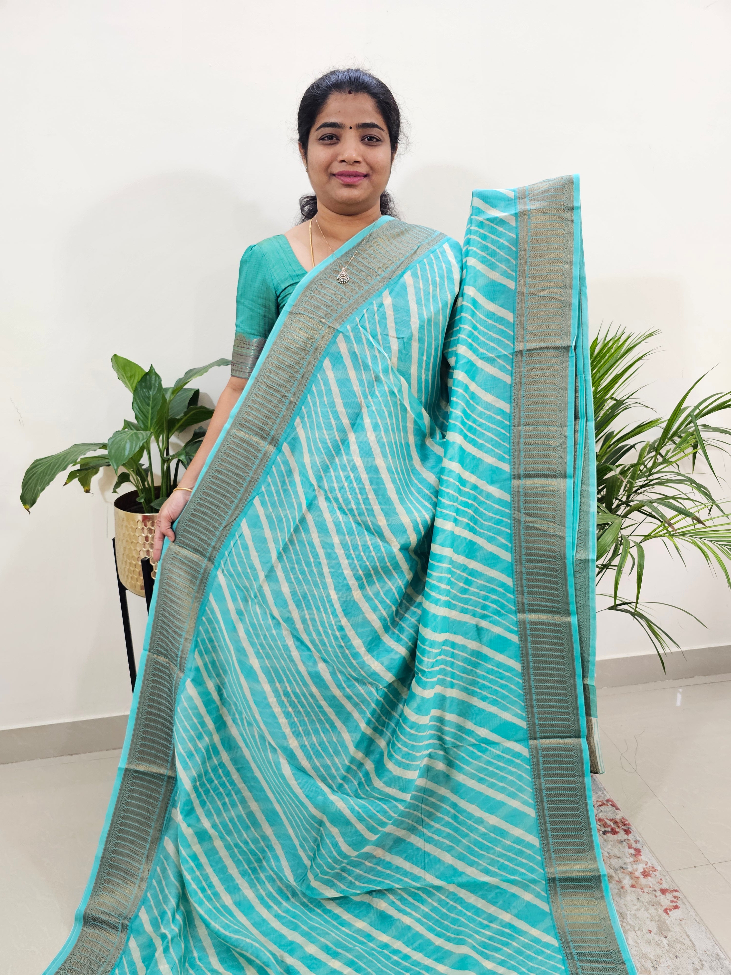 Pure Chanderi Butter Silk - Sea Blue – Looms Legacy