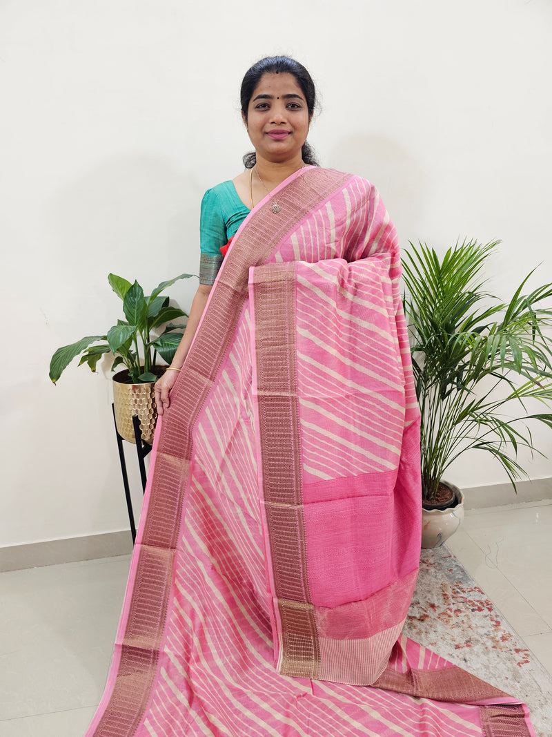 Pure Chanderi Butter Silk - Pink