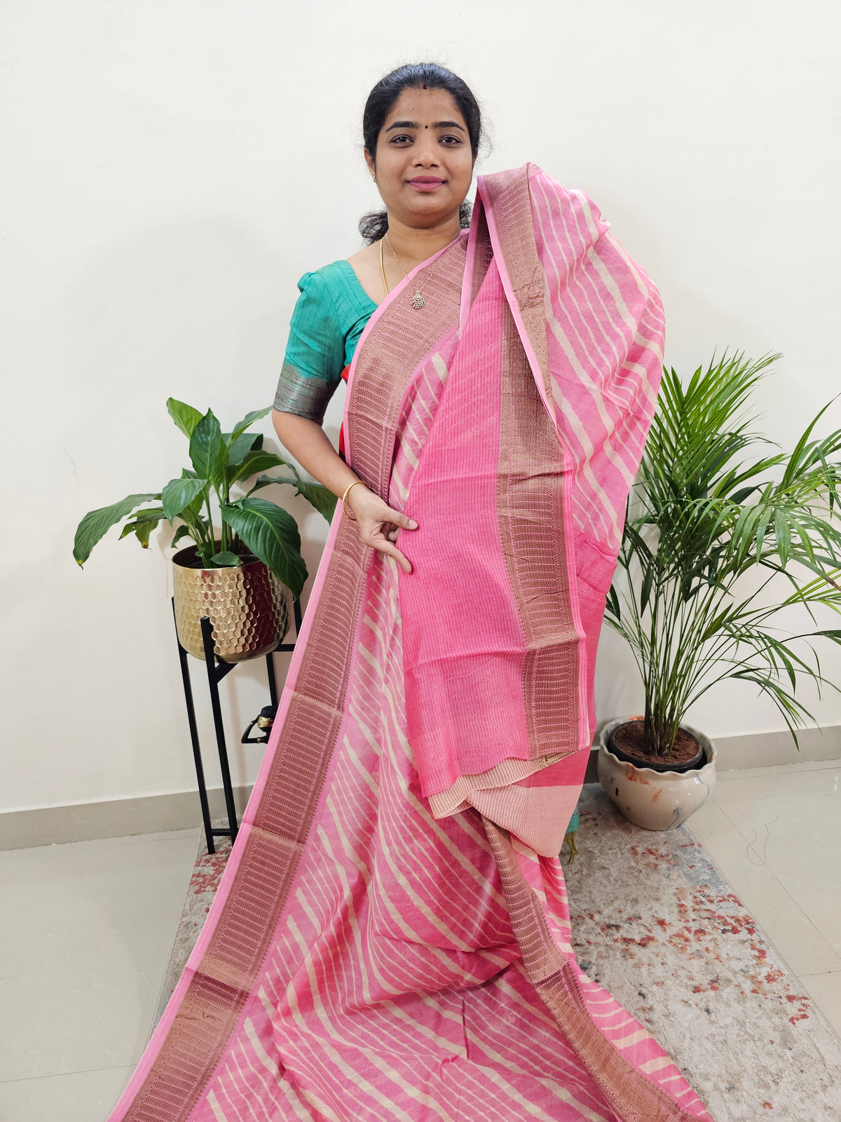 Pure Chanderi Butter Silk - Pink